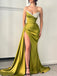 Gorgeous Mermaid Sexy Slit Beaded Long Prom Dresses, FC7042