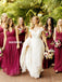 Hot Sale Tulle A-Line Lace V-Back Sleeveless Bridesmaid Dress, FC1193