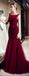 Red Sparkly Beaded Mermaid Sleeveless Tulle Sequin Backless Prom Dresses, FC1780