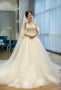 Gorgeous Strapless A line Custom Affordable Lace Wedding Bridal Dresses, WD0093