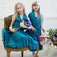 Convertible Teal Jersey Cheap Flower Girl Dresses, Junior Bridesmaid Dresses,  FG034