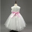 Ivory Online Princess Flower Girl Dresses, Weding Little Girl Dresses with Pink Bow, FGS024