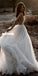 Inexpensive A-Line Tulle Spaghetti Straps Backless Applique Wedding Dresses, FC2571