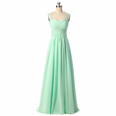 Long Bridesmaid Dress, Chiffon Bridesmaid Dress, Sleeveless Bridesmaid Dress, A-Line Dress for Wedding, Open-Back Bridesmaid Dress, Beach Bridesmaid Dress, LB0326