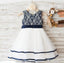 Fashion Lovely Navy  Lace Sleeveless Round Neck  Flower Girl Dresses With Bow Sash, FGS034