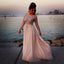 Sparkle Beaded Sequin Long Sleeve Prom Dress, Honest A-Line Tulle Prom Dress, D369