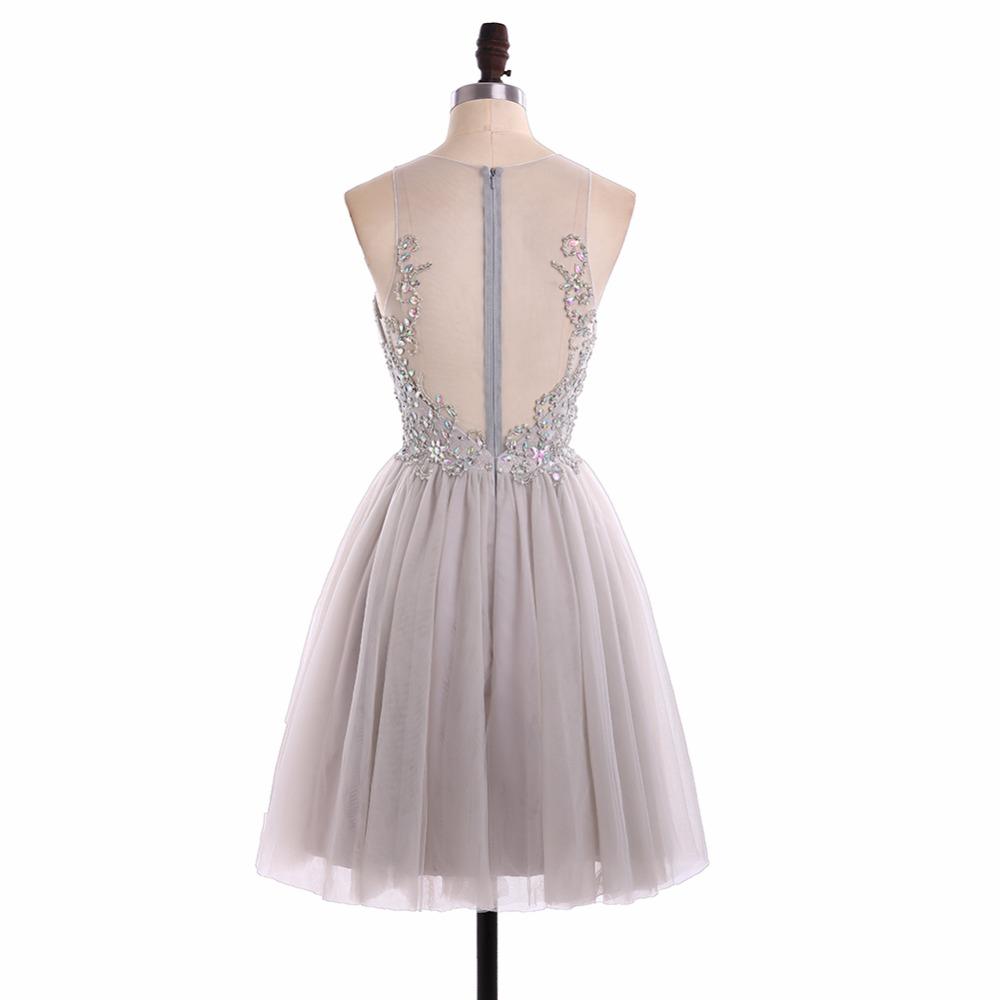 Short Homecoming Dress, Tulle Homecoming Dress, Knee-Length Homecoming Dress, Beading Junior School Dress, Sleeveless Homecoming Dress, Rhinestone Homecoming Dress, LB0381