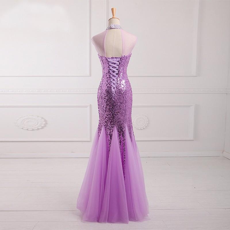 Long Prom Dresses, Sequin Prom Dresses, Sleeveless Prom Dresses, Halter Evening Dresses, Mermaid Prom Dresses , Floor-Length Prom Dress, Tulle Party Dress, LB0398