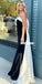 Sweetheart Mermaid Sleeveless Black&White Backless Prom Dresses, FC4233