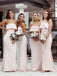 Gorgeous Mermaid Backless Straight Neckline Long Bridesmaid Dress, FC4487