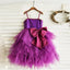 Spaghetti Plum Tulle Flower Girl Dresses, Cheap Little Girl Dresses, FG079