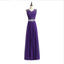 New Arrival Fashion Rhinestone Purple Party Lace and Chiffon Floor-Length bridesmaid dresses,220045