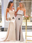 Mismatched Mermaid Backless Floor-Length Slit Bridesmaid Dress, FC4577