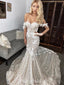 Off Shoulder Lace Mermaid Backless Sweetheart Wedding Dress, FC4686