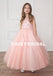 Tulle Applique Flower Girl Dresses, Round Neckline Flower Lovely Little Girl Dresses, D489