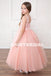 Tulle Applique Flower Girl Dresses, Round Neckline Flower Lovely Little Girl Dresses, D489