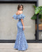 Off Shoulder Sexy Mermaid Prom Dresses, Lace Floor-Length Prom Dresses, D506