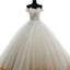 Off Shoulder Lace Sleeveless Charming Tulle Floor-Length Wedding Dresses,220052