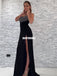 Stunning Sexy Mermaid Slit Beaded Black Prom Dress, FC5298