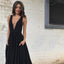 Long Prom Dresses, Chiffon Prom Dresses, A-Line Party Dresses, Black Evening Dresses, Deep V-Neck Prom Dress, Backless Prom Dress, Sexy Prom Dress, LB0573