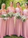 Off Shoulder Chiffon A-line Simple Long Bridesmaid Dress, FC5786