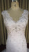 Elegant White Lace V Neck Beaded Inexpensive Long Wedding Bridal Dresses Gown, WG629