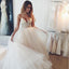 Long Wedding Dress, Organza Wedding Dress, Spaghetti Straps Bridal Dress, Sleeveless Wedding Dress, Backless Wedding Dress, Beading Wedding Dress, Wonderful Wedding Dress, LB0635