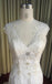 Gold Embroidered Lace Unique V Neck Charming Long Wedding Bridal Gown, WG639