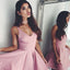 Above-Knee Pink Homecoming Dress, V-Neck Backless Adorable Homecoming Dress, D758