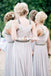 Long A-Line Chiffon Bridesmaid Dress, Sleeveless Beaded Bridesmaid Dress, D806