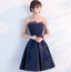 Short Homecoming Dress, Satin A-Line Homecoming Dress, Applique Backless Junior School Dress, Beading Homecoming Dress, DA0816