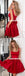 Red Satin A-Line Homecoming Dress, Backless Short Homecoming Dress, D824