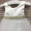 Beaded Round Neckline Satin Top Tulle Sleeveless Flower Girl Dresses, Lovely Tutu Dresses,  DA919