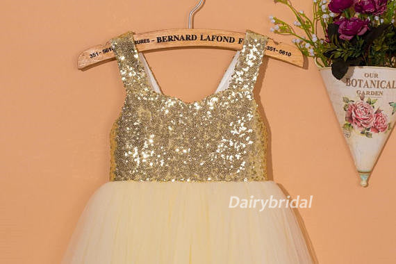 Sequin Tulle Flower Girl Dresses With Bowknot, Lovely Cute Tutu Dresses, DA922