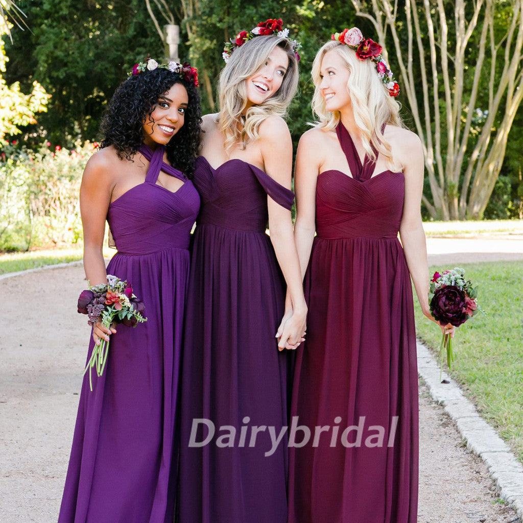 Mismatched Bridesmaid Dress, Chiffon Bridesmaid Dress, Charming Bridesmaid Dress, Floor-Length Bridesmaid Dress, Cheap Bridesmaid Dress, KX96