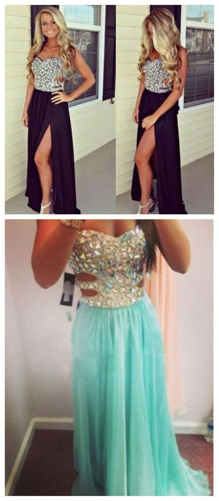 Long Prom Dress ,Black Prom Dress,Sleeveless Prom Dress , Side Slit Prom Dress ,Chiffon  Prom Dress,Formal Prom Dress,Party Dresses,Evening Dresses,PD0047