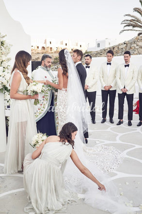 Stunning A-line One-Shoulder Organza Long Bridesmaid Dress, FC5155