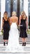 Black Sexy Deep V-neck Mermaid Backless Bridesmaid Dress, FC5311