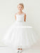 Lace Top Tulle Flower Girl Dresses, Popular Little Girl Dresses with Beaded Belt, D1147