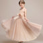 Simple A-Line Tulle Flower Girl Dresses, Lovely Little Girl Dresses with Handmade Flower, D1176