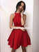 New Arrival Open-Back Homecoming Dress, Cheap Sleeveless Satin Homecoming Dress, D1297