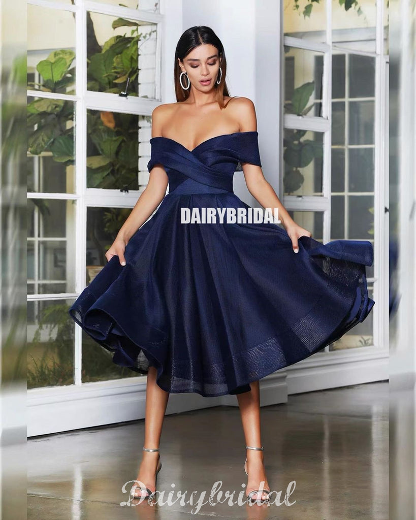 Off Shoulder A-line Organza Different Colors Homecoming Dress, FC4492