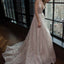 Sparkly Sequin A-Line Backless Tulle Simple Sleeveless Prom Dresses, FC1861