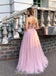 Honest A-line Tulle Floor-Length Halter Backless Lace Top Prom Dresses, FC4602