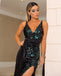 Gorgeous Mermaid Sequin Sexy Backless Side Slit Long Prom Dresses, FC5417