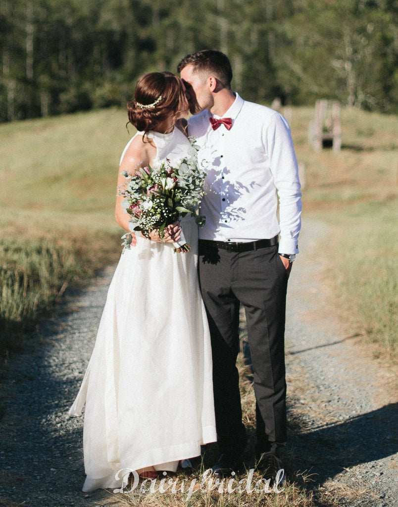 Charming Two Pieces Organza Sleeveless A-Line Wedding Dresses, FC1665