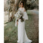 White Off Shoulder Lace Backless Sheath Simple Wedding Dresses, FC1685