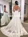 Sexy V-Back A-Line Wedding Dress, Vintage Lace Spagehtti Straps Wedding Dress, D1052